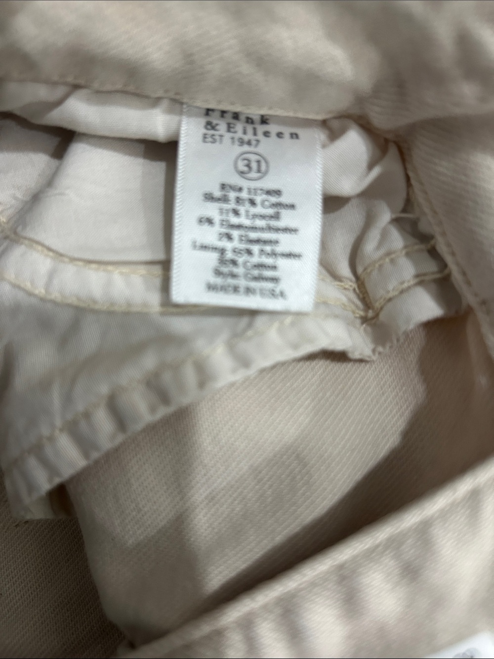 Frank & Eileen Cream Wide Leg Jeans with Frayed Hem - Picture 3 of 6